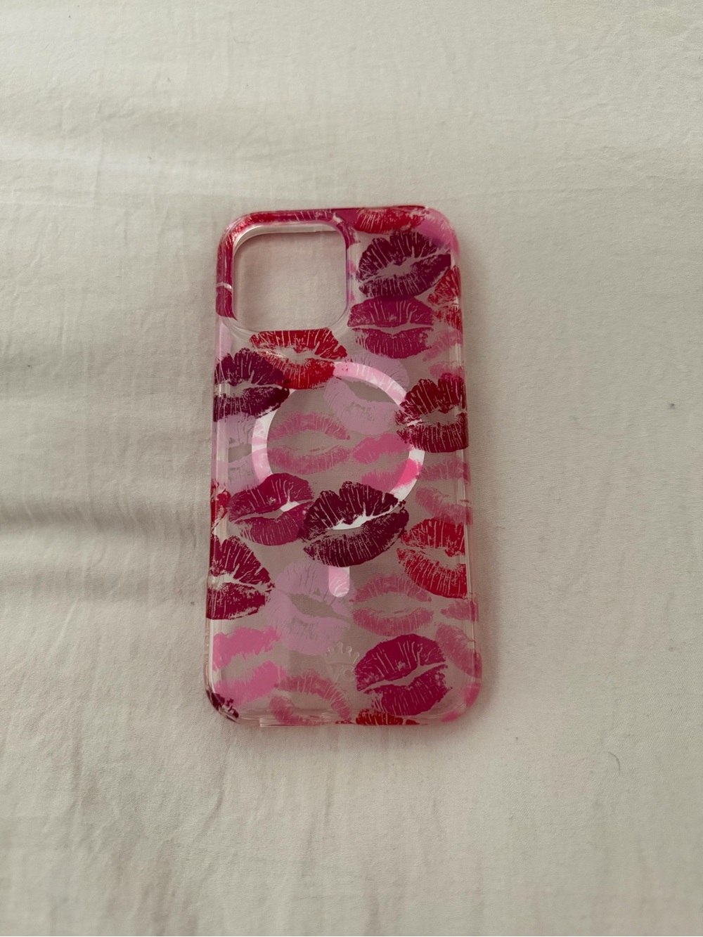 Velvet Caviar Pink Red Kiss Print iPhone Case